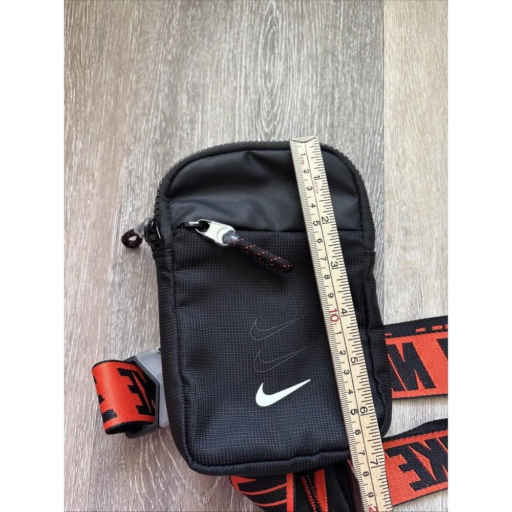 Nike Sportswear Essentials Hip Small Shoulder Chest Front Bag Black And Orange